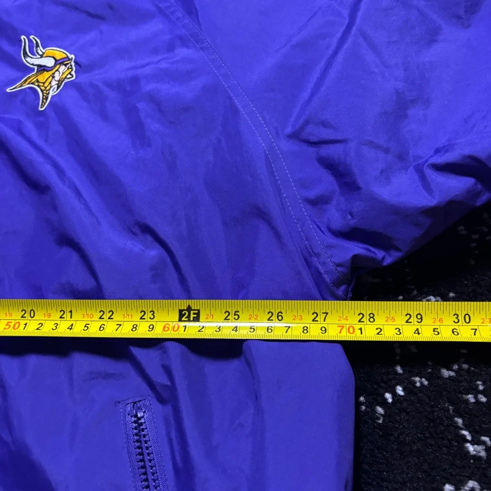 Vintage Puma Minnesota Vikings NFL Windbreaker Jacket Mens 2XL Purple Full Zip